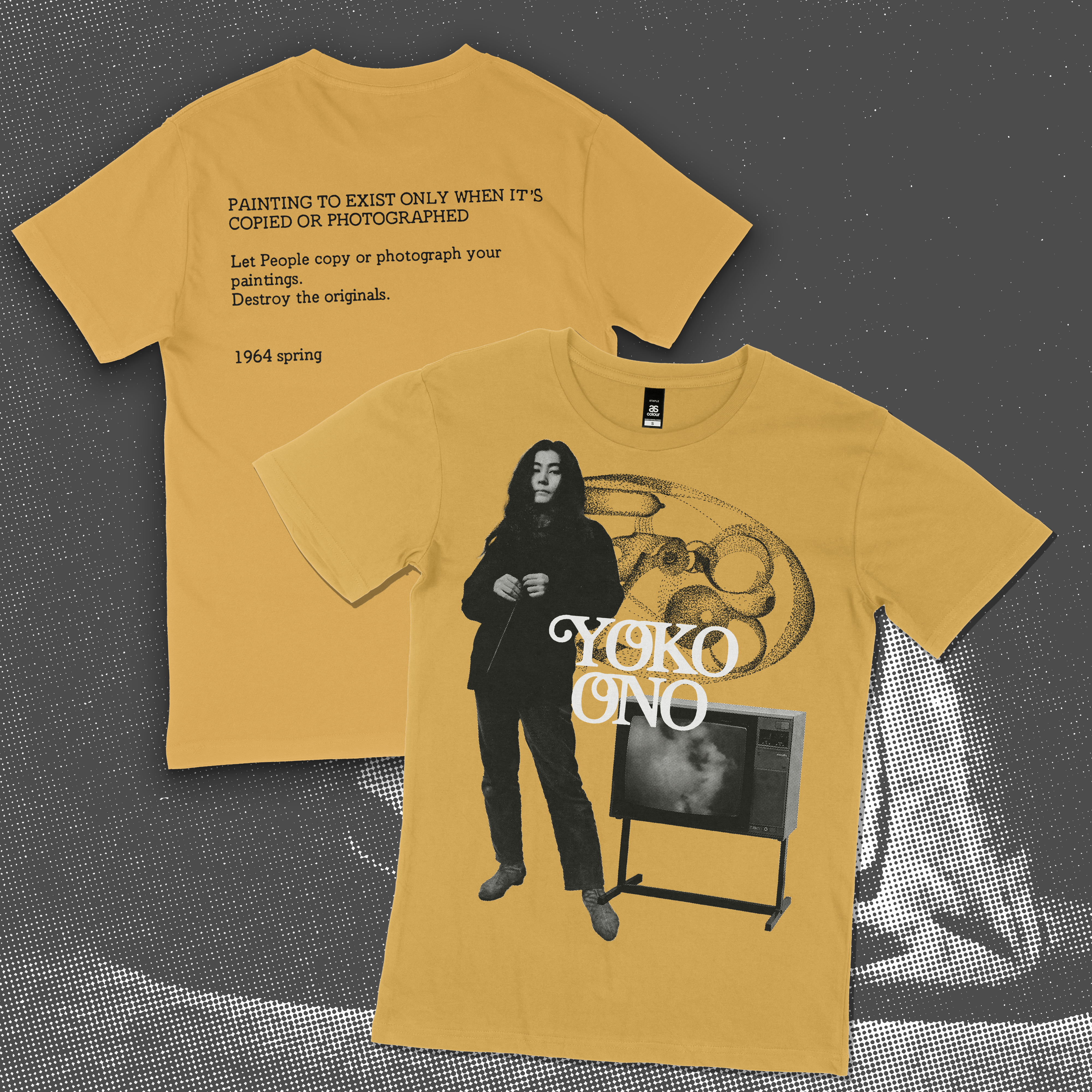 Yoko Ono / オノ・ヨーコ [Worn Free] Yoko Ono / Voulez Vous V-Neck Tee (Peach) (Womens) John Lennon T-Shirt. Yoko Ono Tee worn by John Lennon
