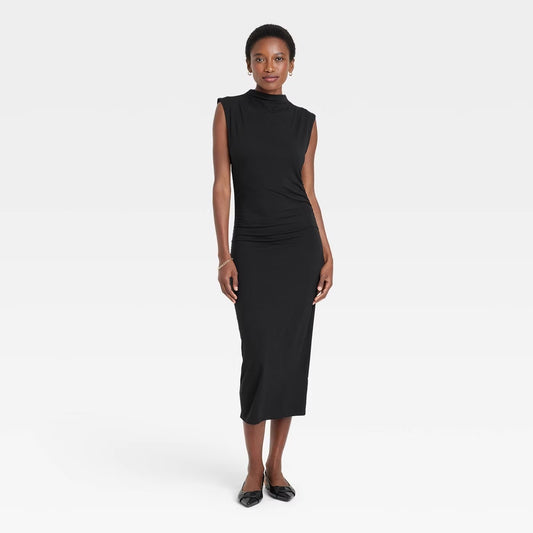 A New Day Ruched Midi Dress M