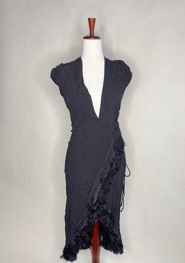 Reformation Fringe Wrap Dress M