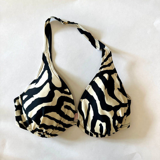 Victoria's Secret Push-Up Zebra Halter Swim Top 34D