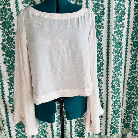 Free People Ivory Bell Sleeve Top XS