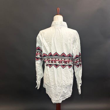 Vintage Panhandle Slim Red and Black Southwestern Print Button-Up