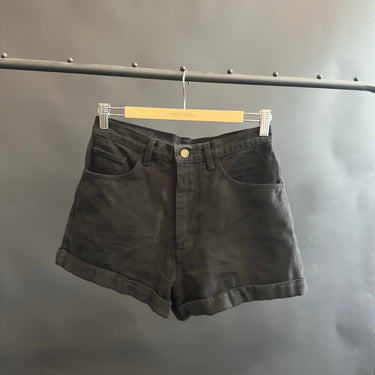 Los Angeles Apparel Cuffed Black Denim Shorts