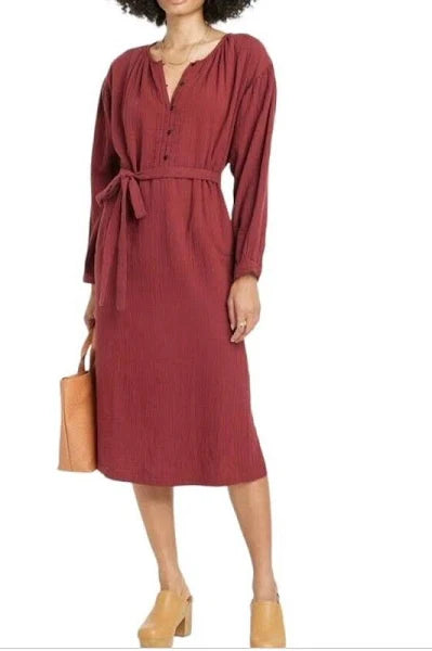 Universal Thread Balloon-Sleeve Gauzy Dress S