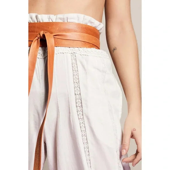 Free People Ada Classic Leather Obi Wrap Belt Cognac New With Tags